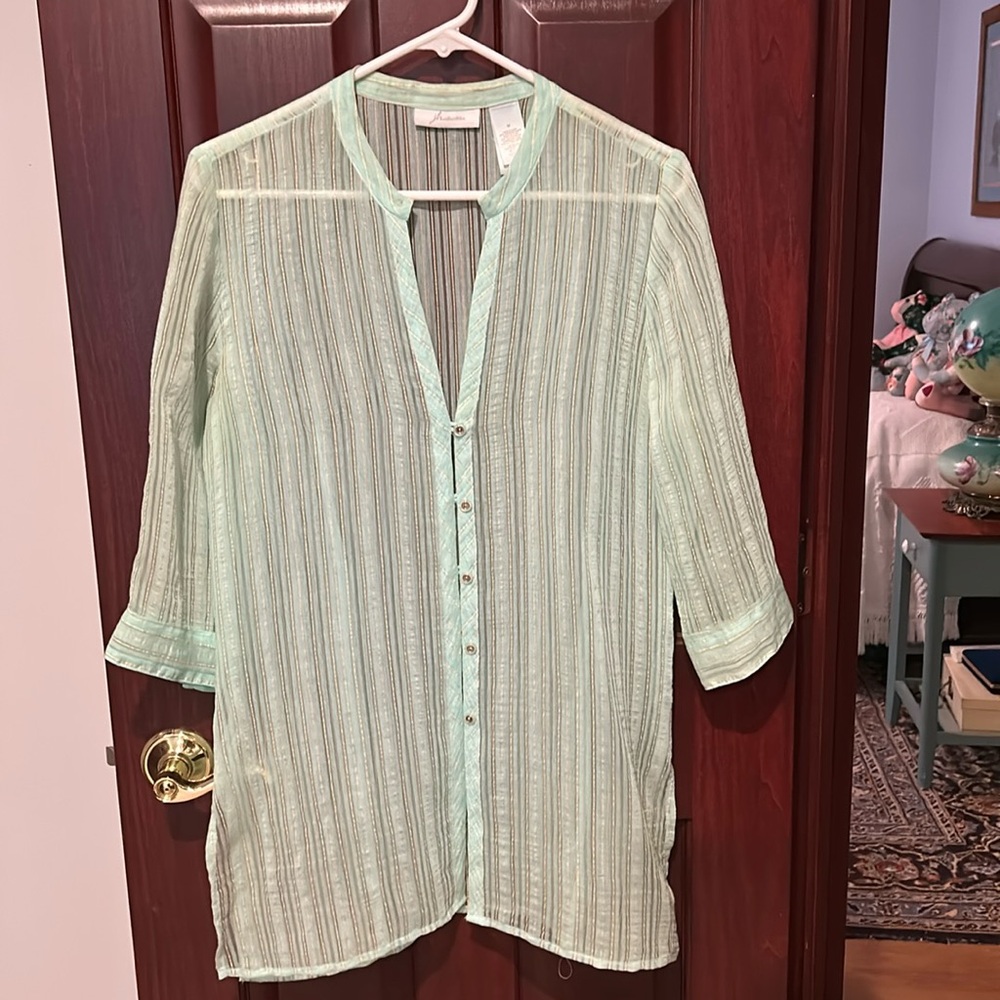 Vintage JH Collectibles Striped 3/4 Sleeve Sleeve